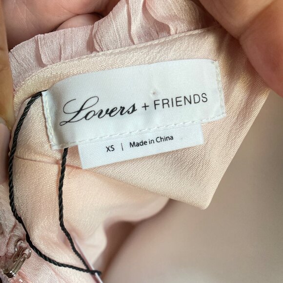 Lovers + Friends Pink Ruffle Trinity Mini Dress, size X Small - Picture 7 of 14